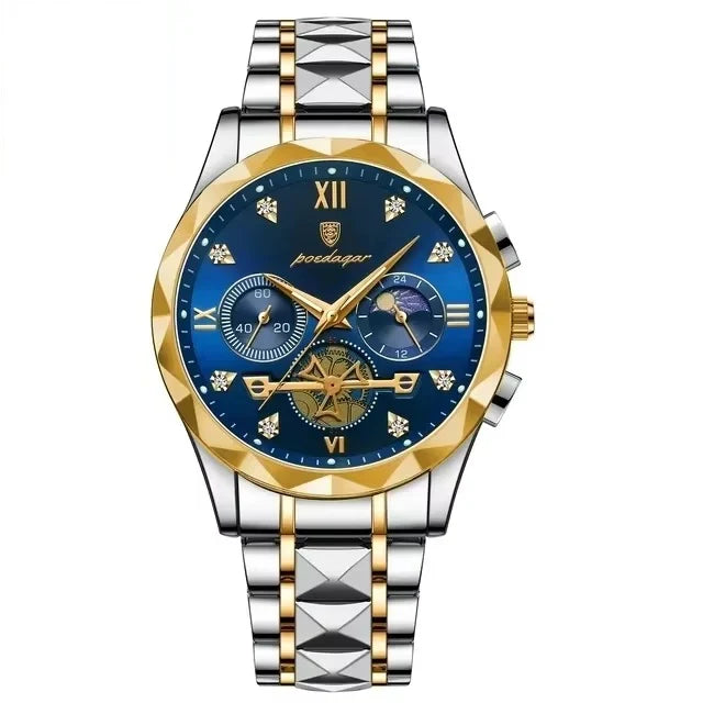 POEDAGAR ™  Montre chronographe étanche de luxe pour homme