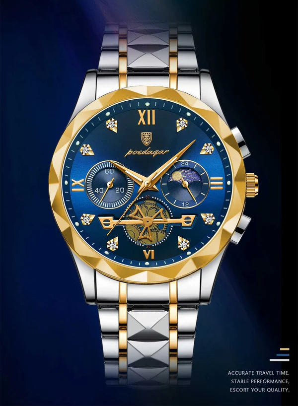 POEDAGAR ™  Montre chronographe étanche de luxe pour homme