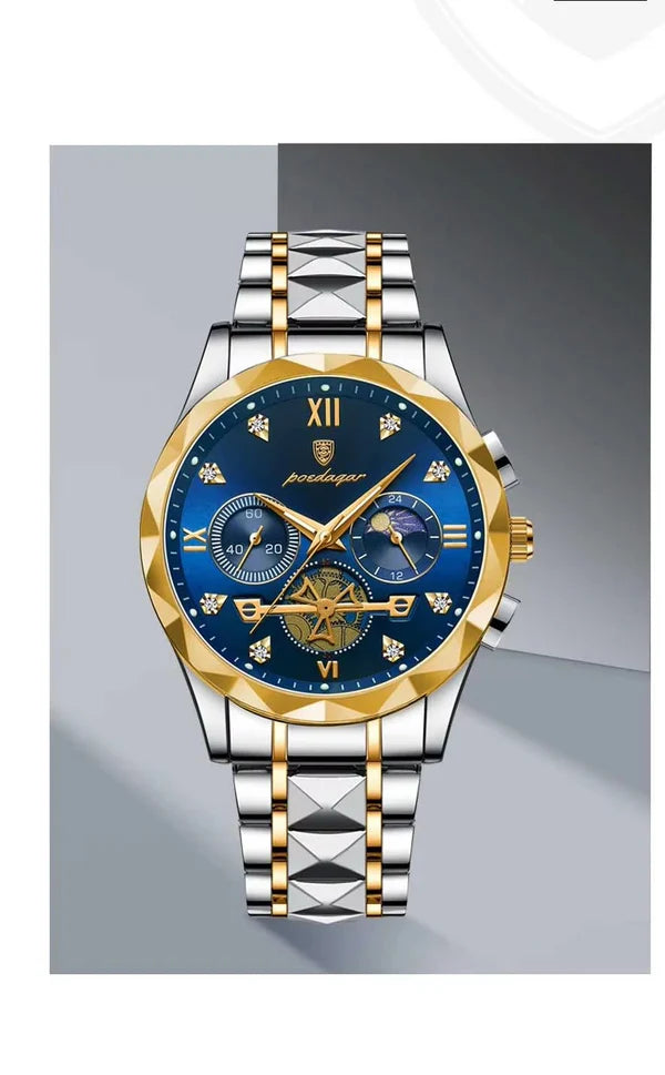 POEDAGAR ™  Montre chronographe étanche de luxe pour homme