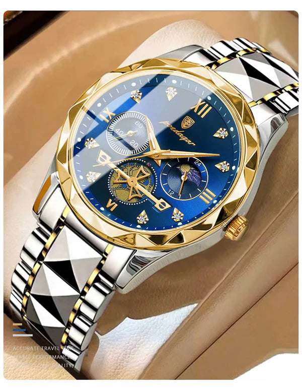 POEDAGAR ™  Montre chronographe étanche de luxe pour homme