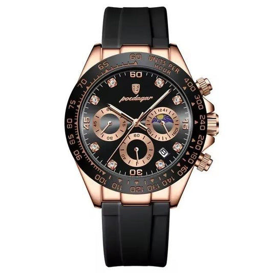 Montre Poedagar Or Rose et Noir Luxe